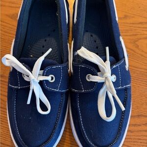 Island Company Blue and White Boat Shoes